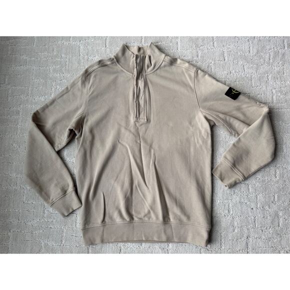 Stone Island Garment Dyed Button Half Zip Sweatshirt Mock Neck 711560120 - Picture 1 of 11